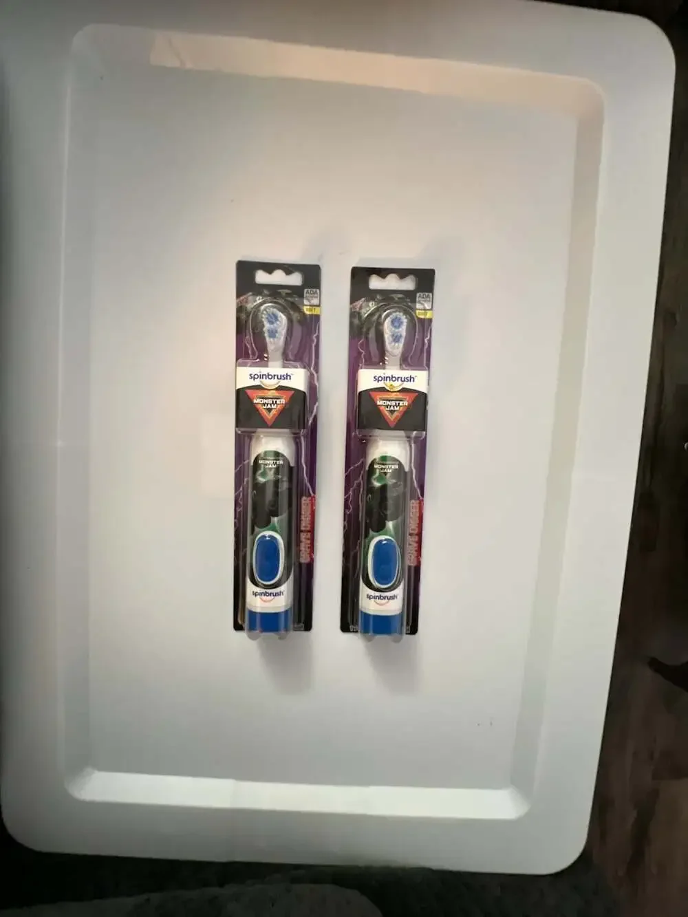 2 Pack Spinbrush Monster Jam Grave Digger Battery Powered Electric Toothbrush So